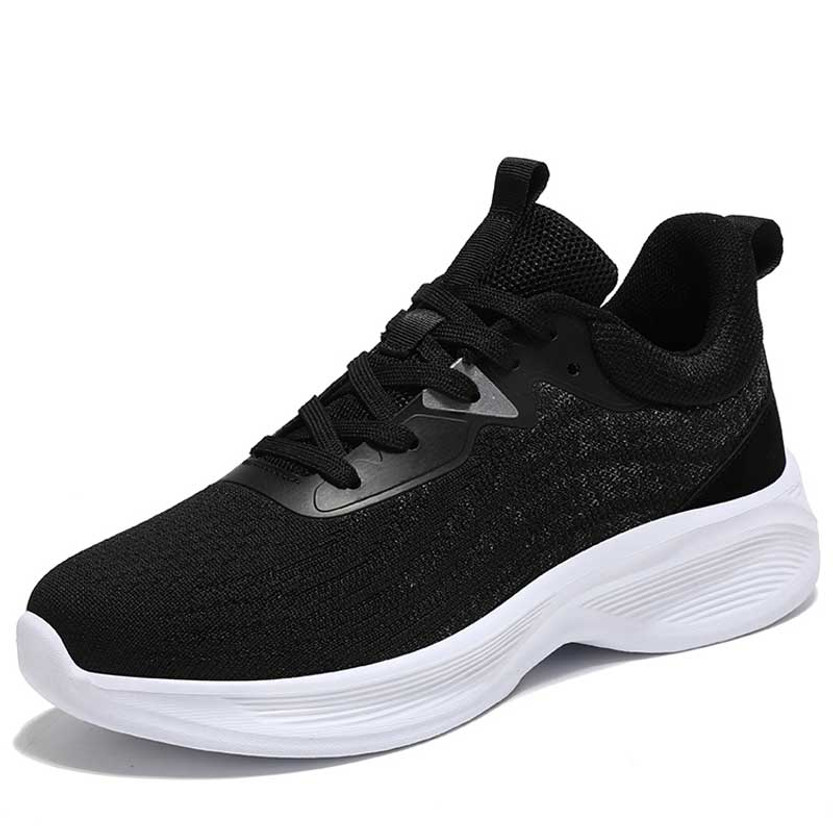 Women's black flyknit pattern stripe texture shoe sneaker 01