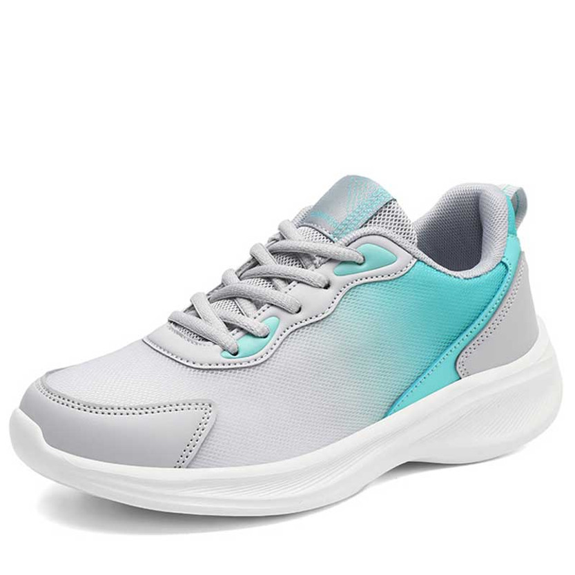 Women's grey blue flyknit casual shoe sneaker 01