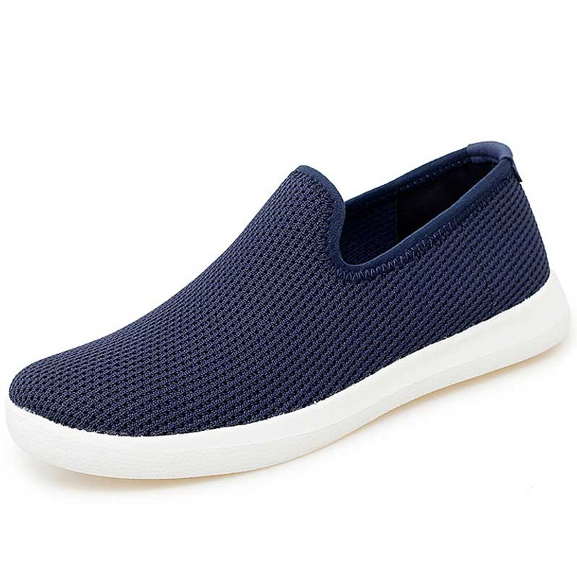 Women's navy flyknit simple plain casual slip on shoe sneaker 01