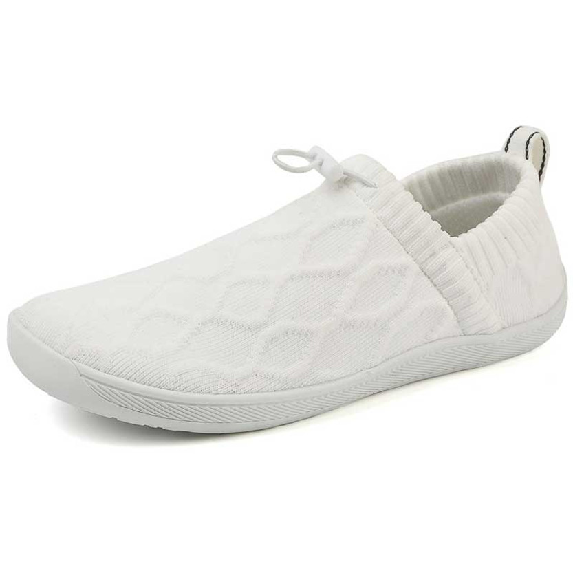 Men's white flyknit pattern shape slip on shoe sneaker 01