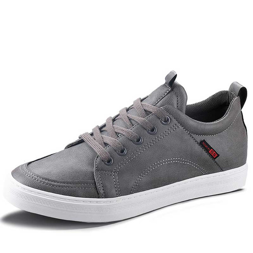 Men's grey thread accents pull tab casual shoe sneaker 01