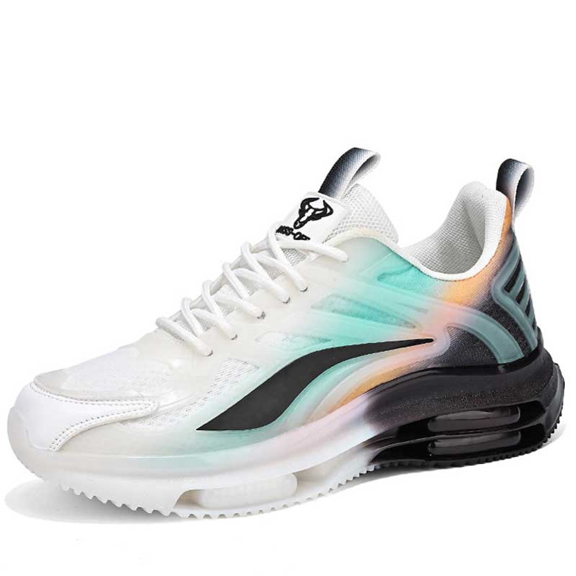Men's white stripe coloris accents sport shoe sneaker 01