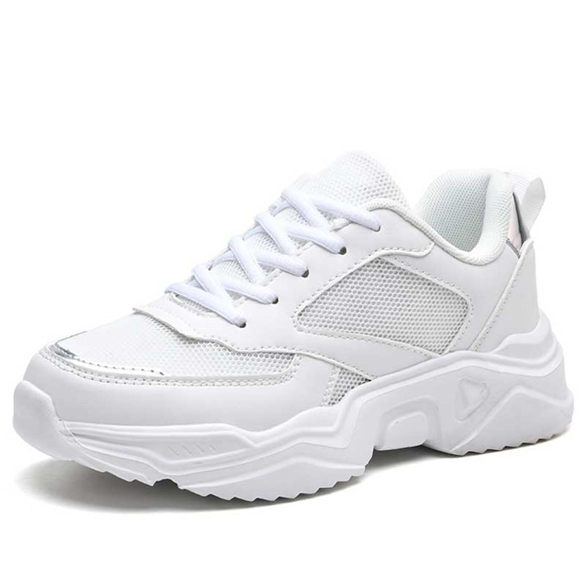 Women's white silver patent casual sport shoe sneaker 01
