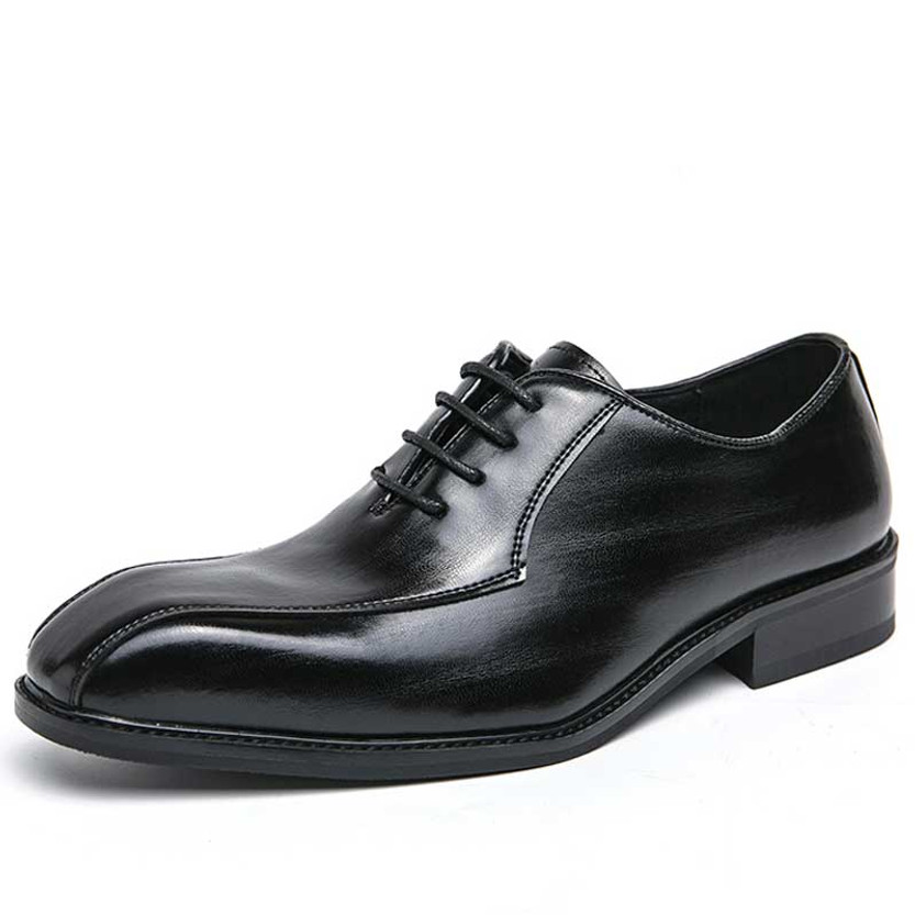Men's black retro stripe accents oxford dress shoe 01