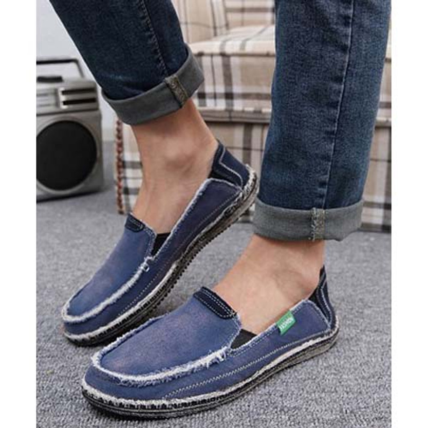 Blue casual denim style Converse slip on shoe loafer | Free Shipping ...