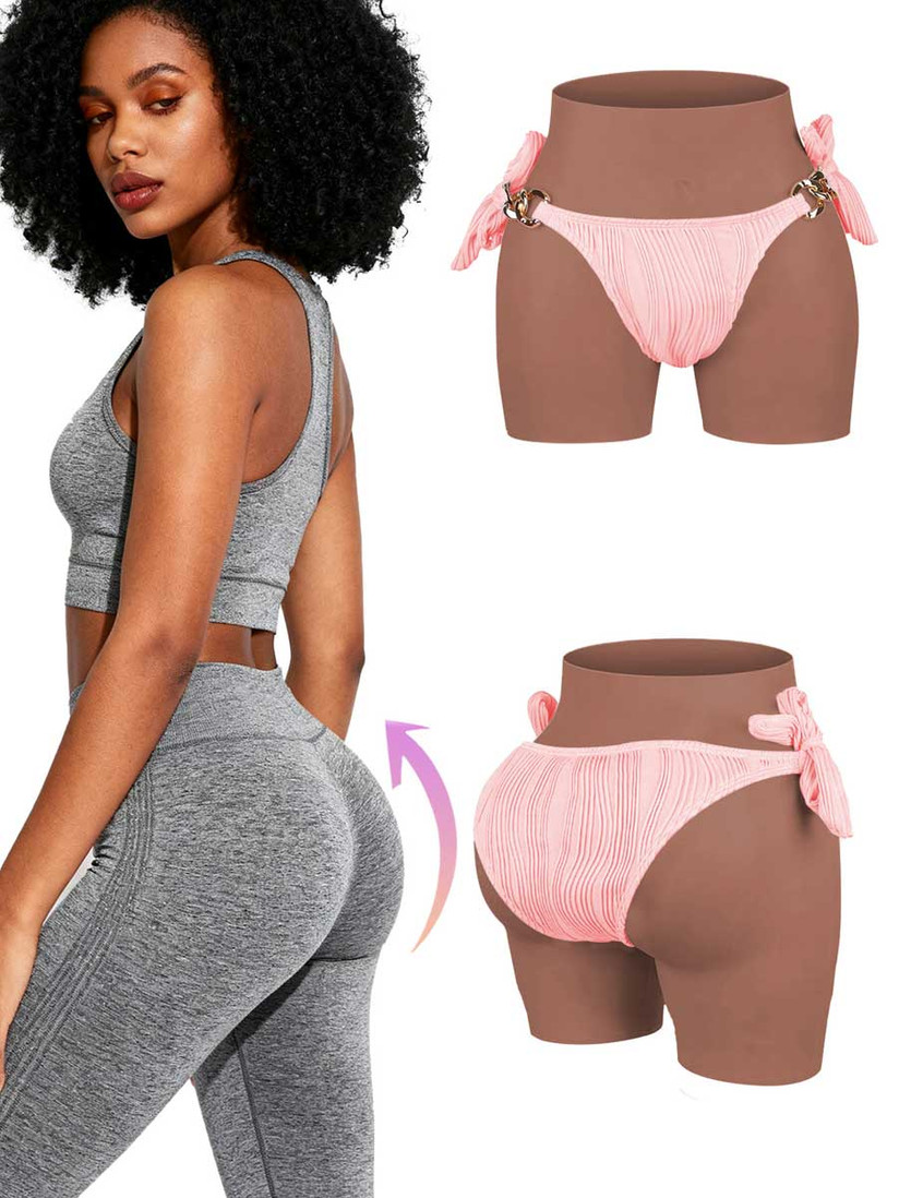 Silicone pants butt lift pads shape underwear 1.5 cm / 0.59 inch buttocks enhancers open crotch for women, crossdresser, transgender, drag queen 01