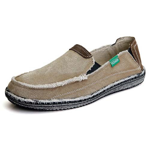 Brown casual denim style slip on shoe loafer 01