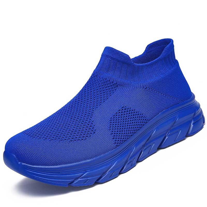 Women's blue flyknit plan sock like fit slip on shoe sneaker 01