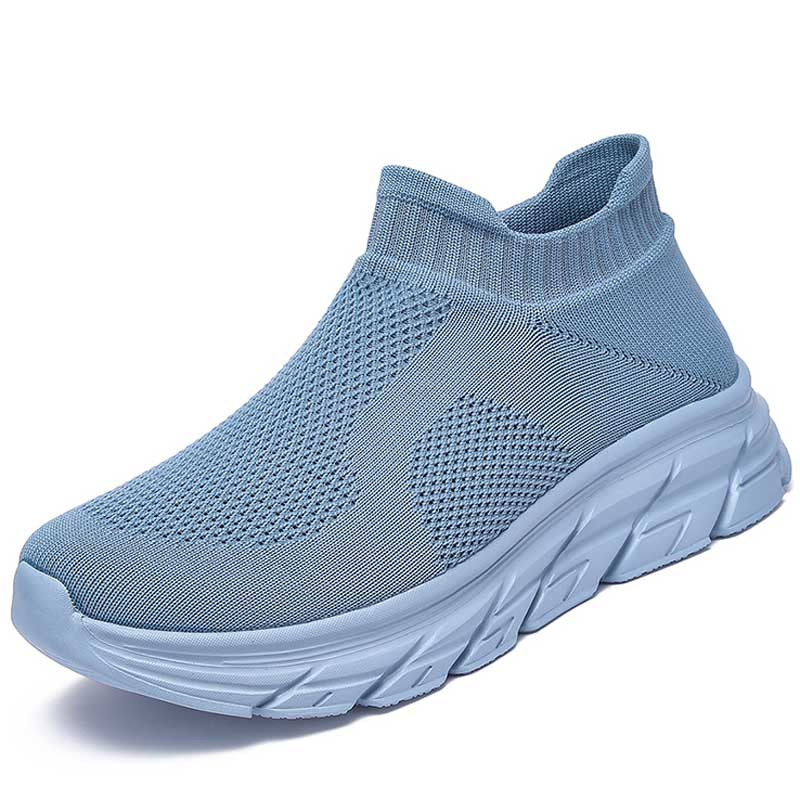 Women's grey flyknit plan sock like fit slip on shoe sneaker 01