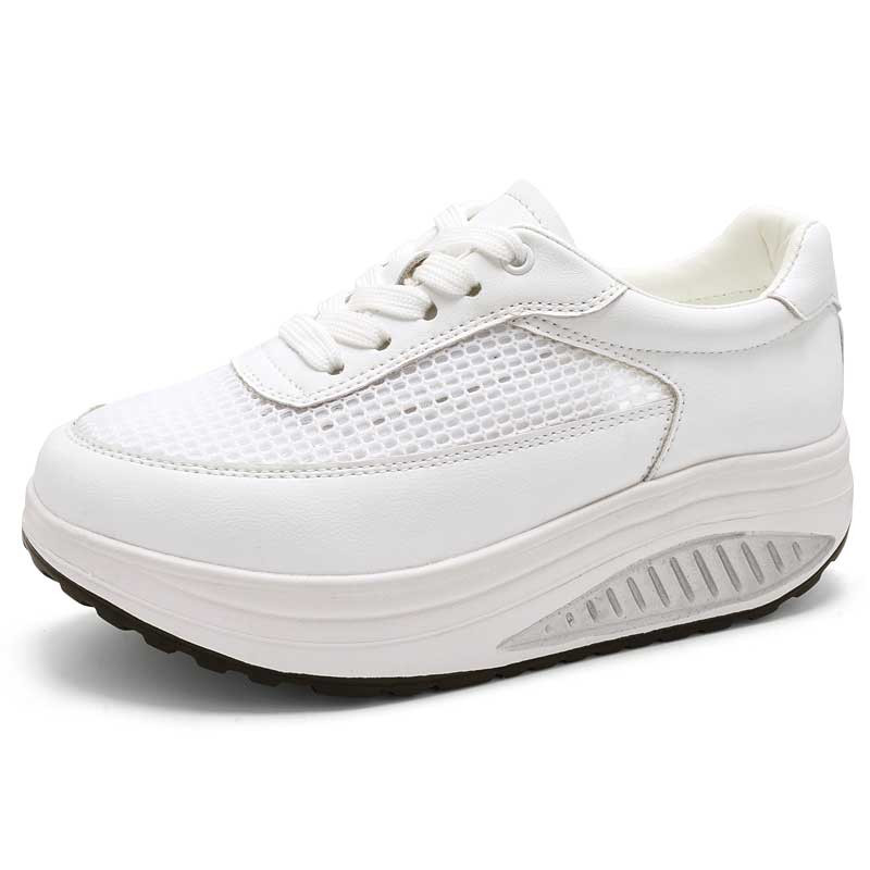 Women's white retro hollow out lace rocker bottom shoe sneaker 01