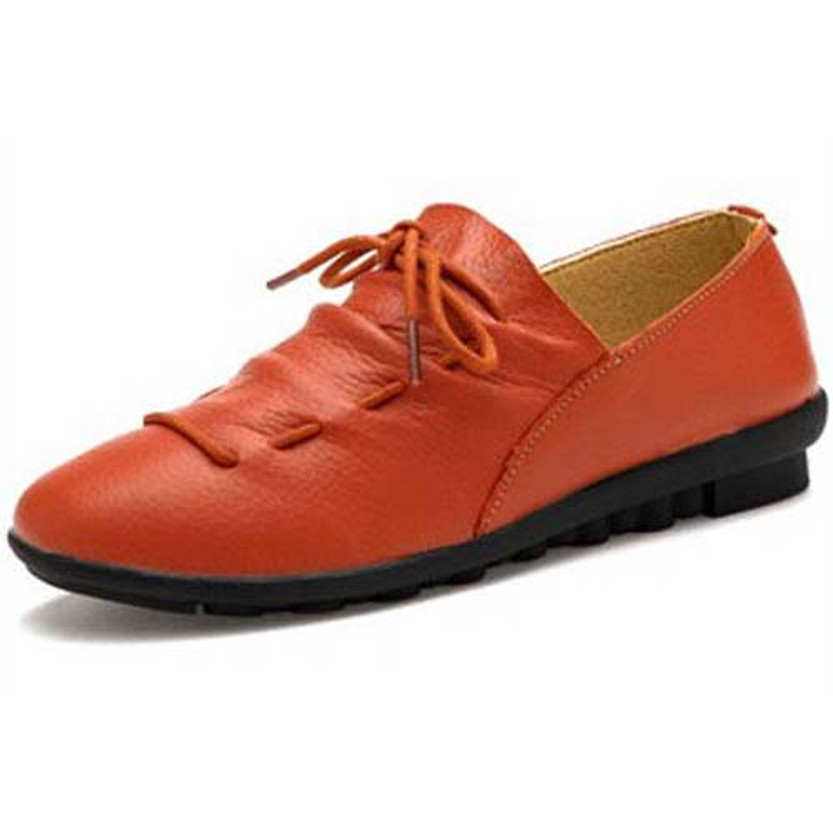 Simply retro orange leather lace up shoe 01
