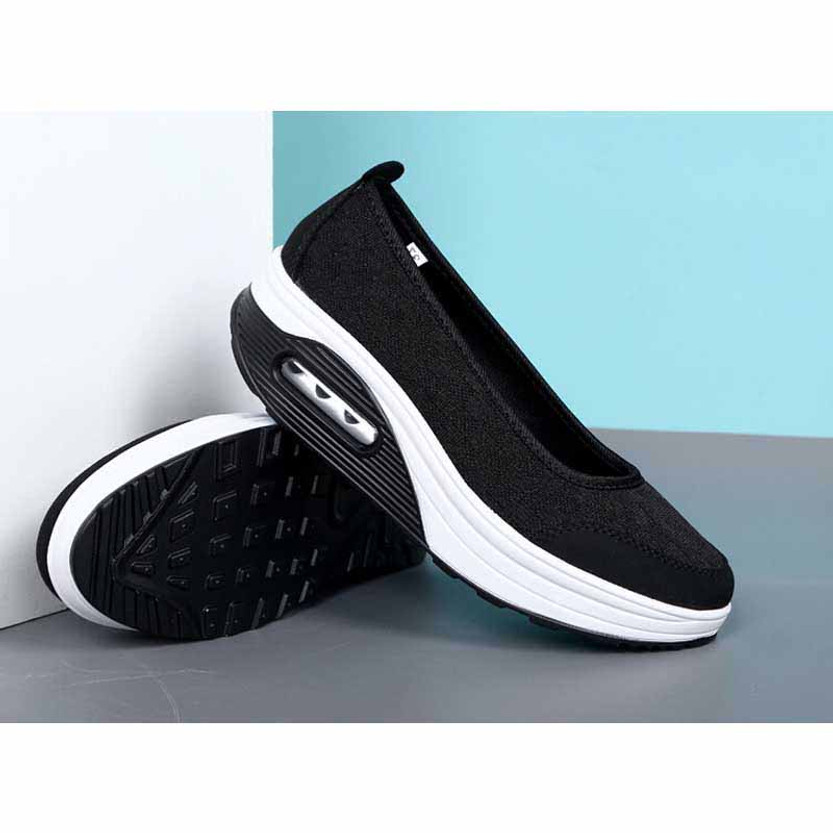 Black check pattern low cut slip on rocker bottom shoe sneaker | Womens ...