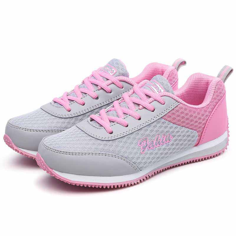 grey pink sneakers