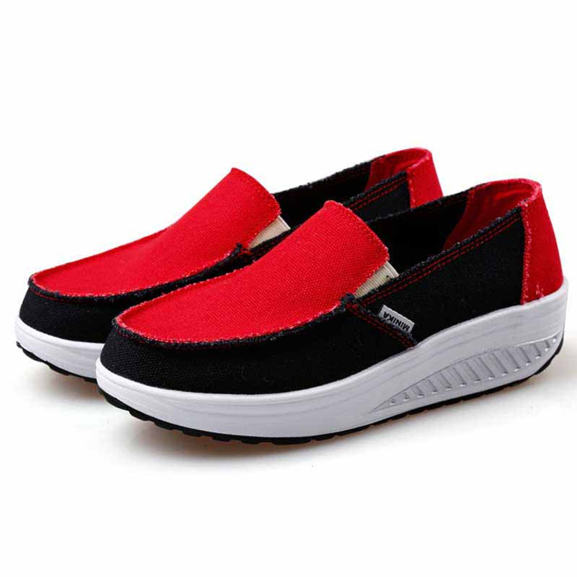 red and black canvas shoes