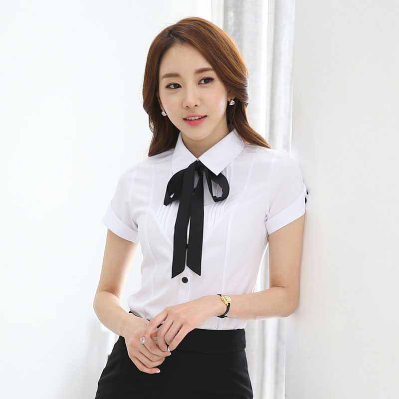 White pleated black necktie short 