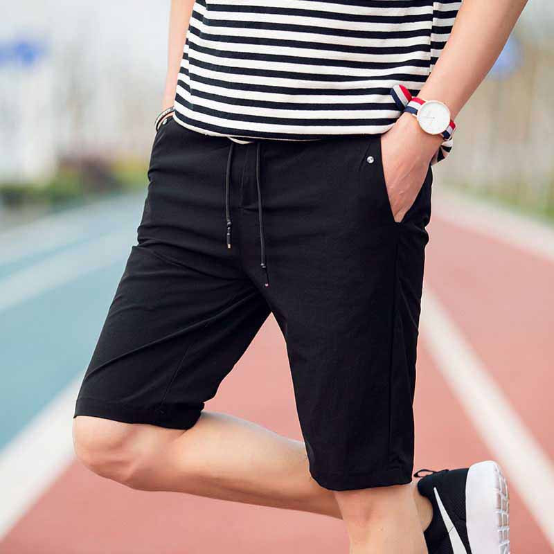 Keep casual black short pants elastic 