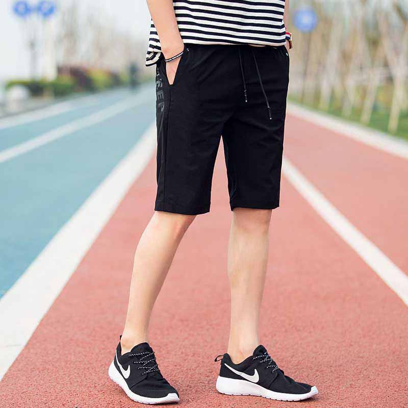 Keep casual black short pants elastic 