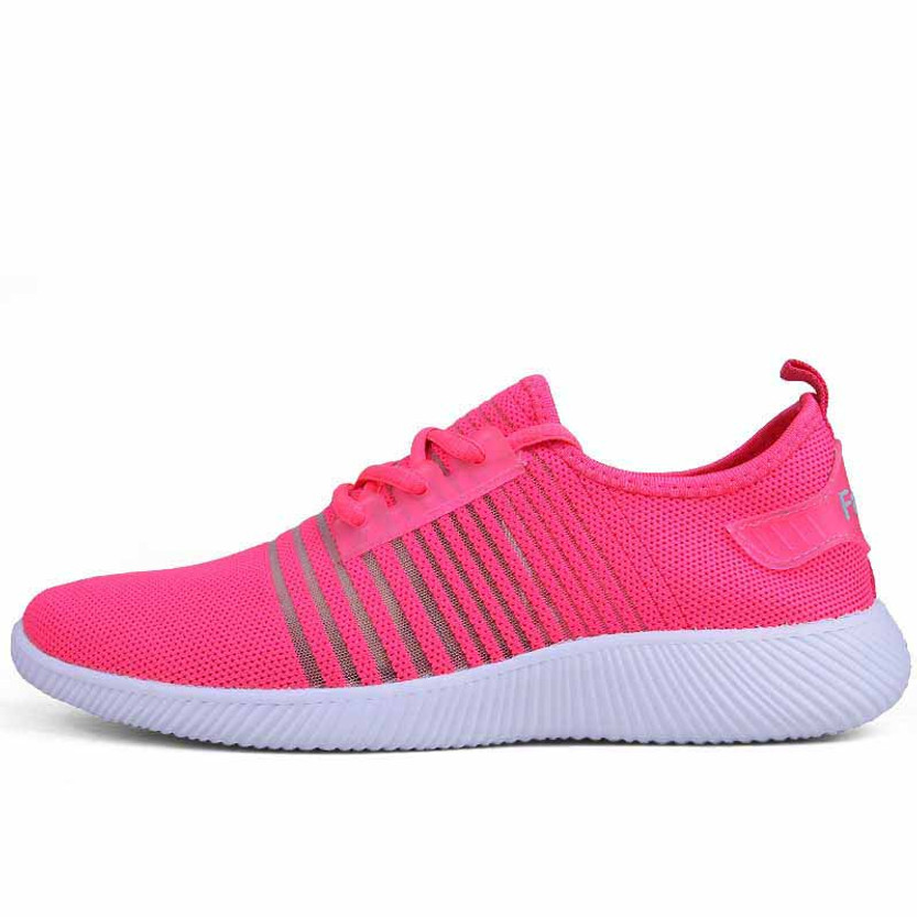 Pink stripe detail flyknit shoe sneaker | Womens sneakers shoes online ...