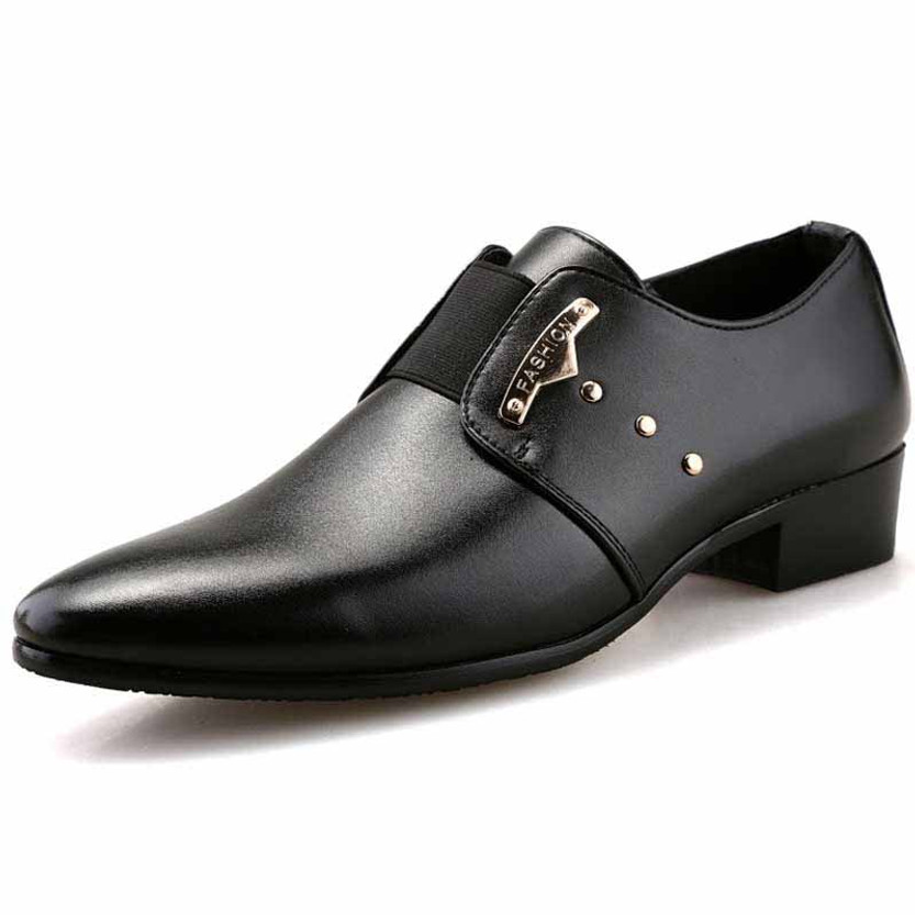 mens black leather slip on dress shoes