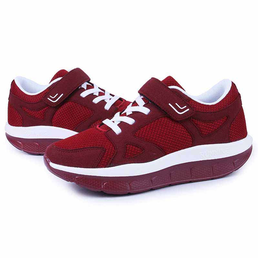 red velcro sneakers