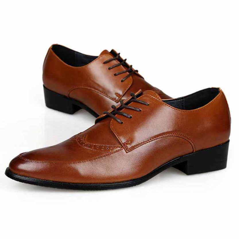 Brown retro brogue leather derby dress shoe | Mens dress shoes online ...