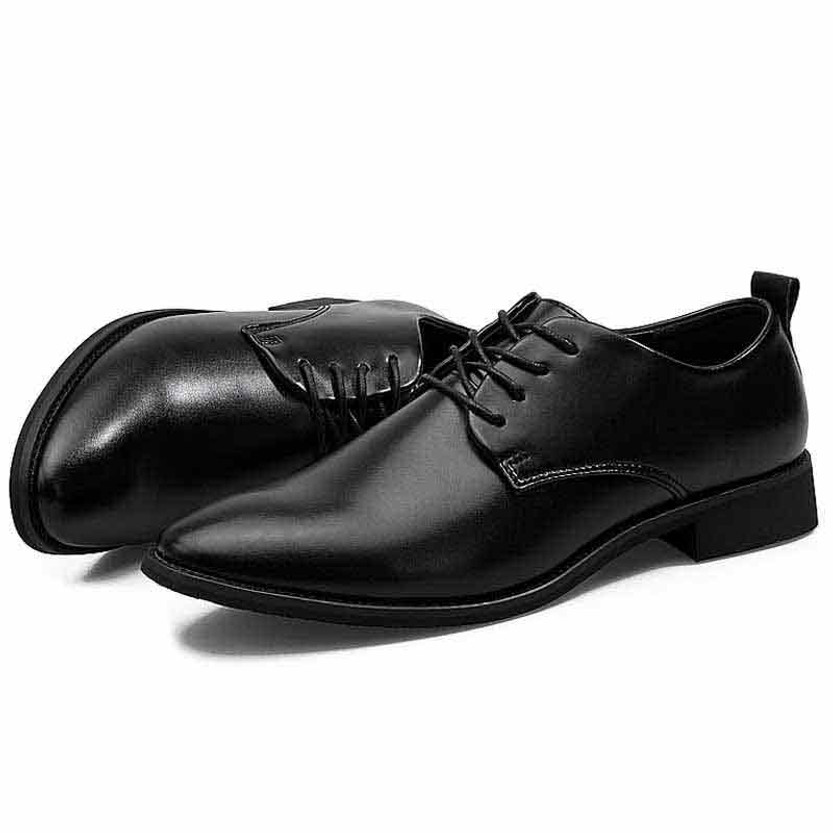 Black plain urban leather derby dress shoe | Mens dress shoes online 1501MS