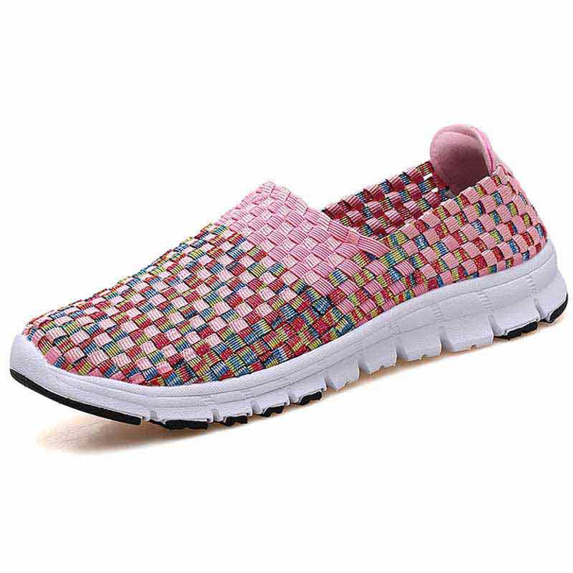 Pink knit check slip on shoe sneaker 01