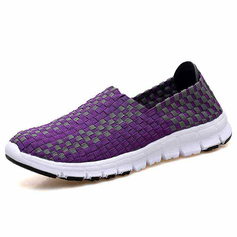 Purple knit check slip on shoe sneaker 01