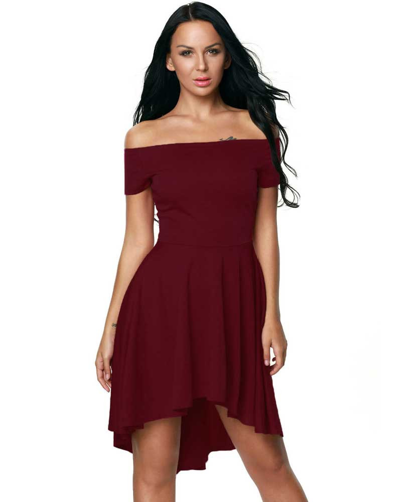 Wine red short front long back off the 