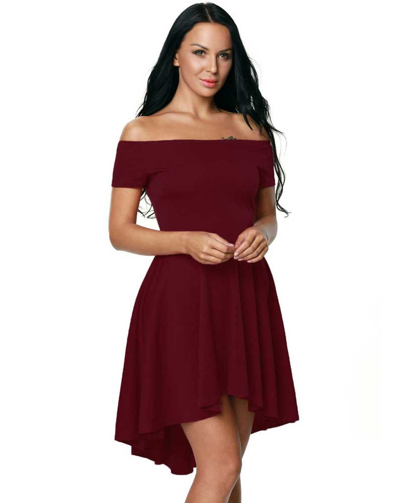 Wine red short front long back off the 