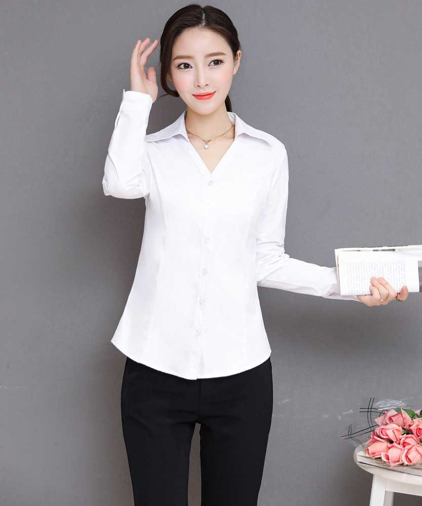 v neck long sleeve shirts for women