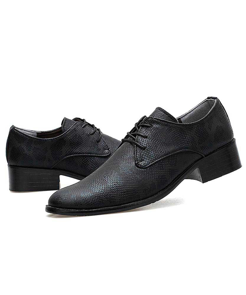 black snakeskin dress shoes
