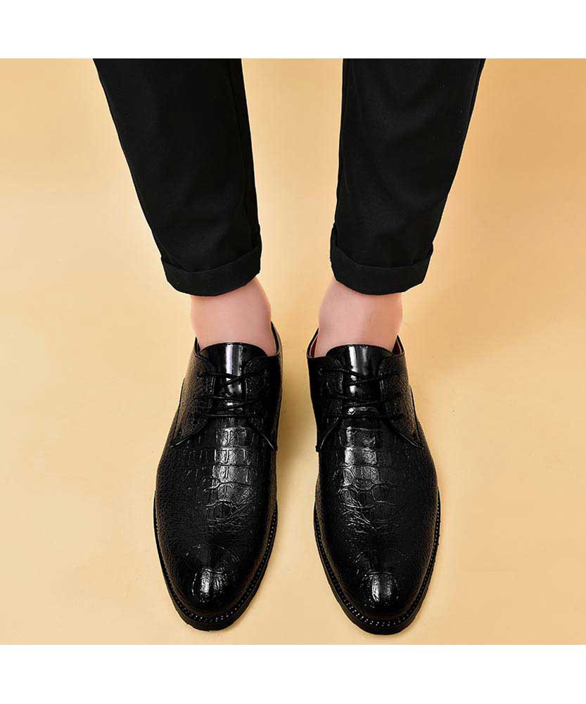 black crocodile dress shoes