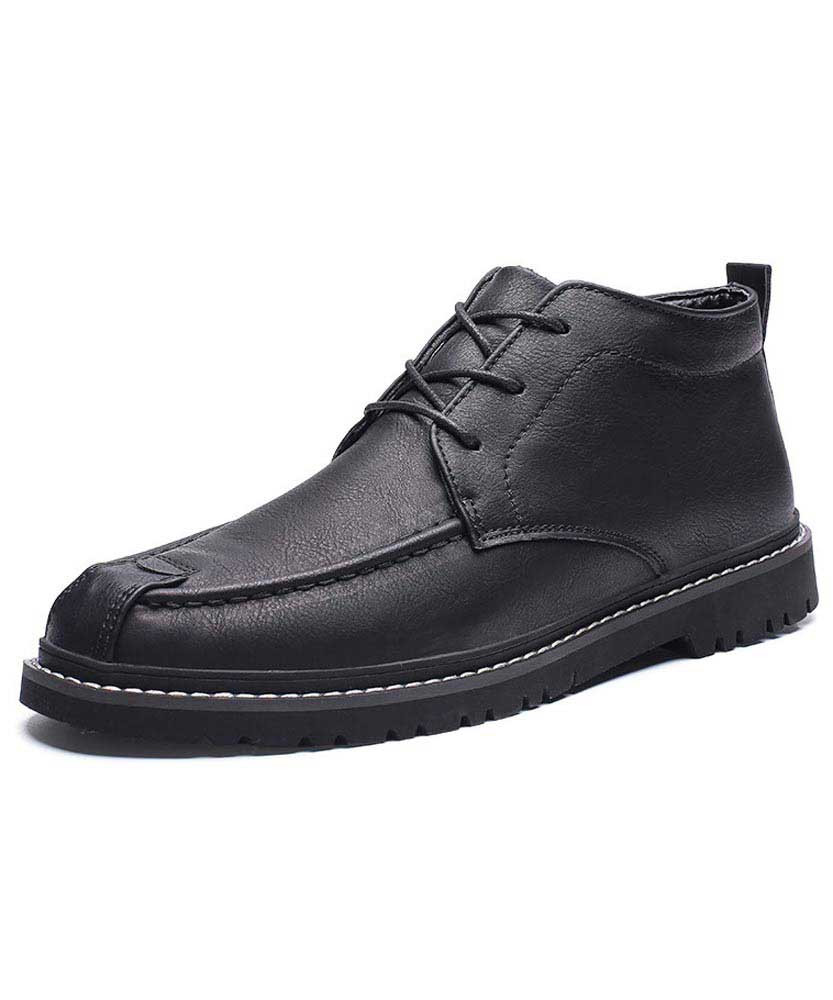 Black classic retro leather derby dress shoe 01