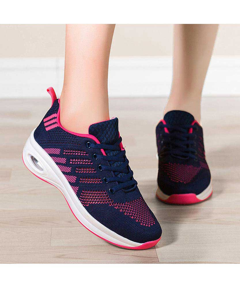 Navy flyknit stripe block texture shoe sneaker | Womens shoe sneakers ...