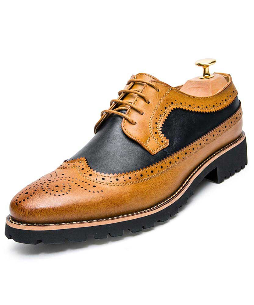 mens two tone brogue boots