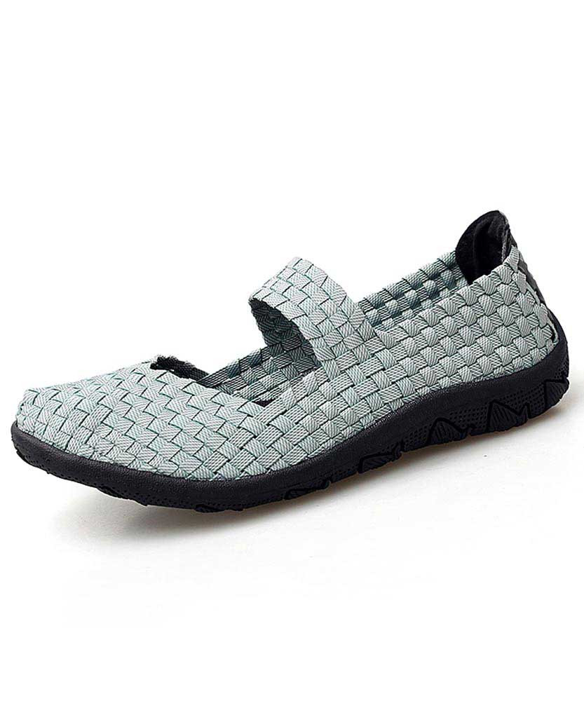 Grey check weave low cut slip on shoe sneaker 01