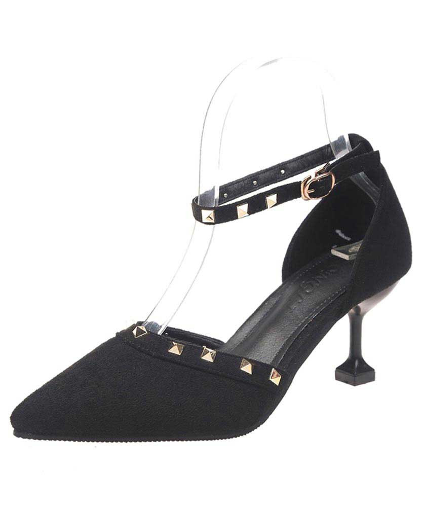 black suede shoes womens heels