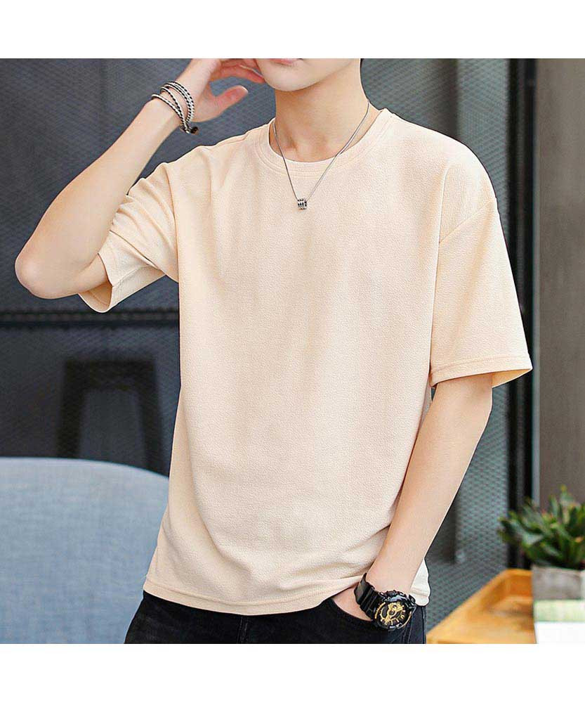 Light pink short sleeve t shirt in plain 01