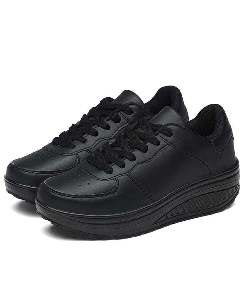 black plain sneakers