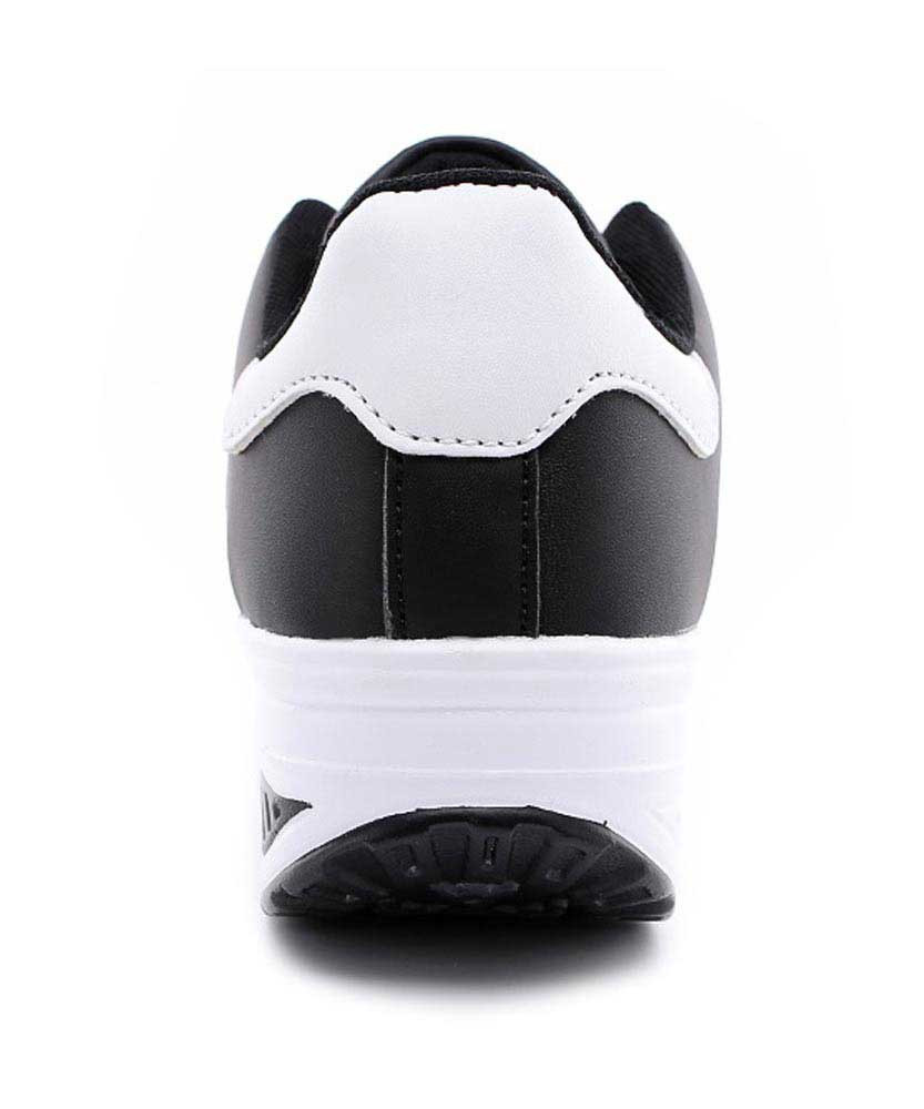 Black & white lace up rocker bottom shoe sneaker | Womens rocker shoes ...