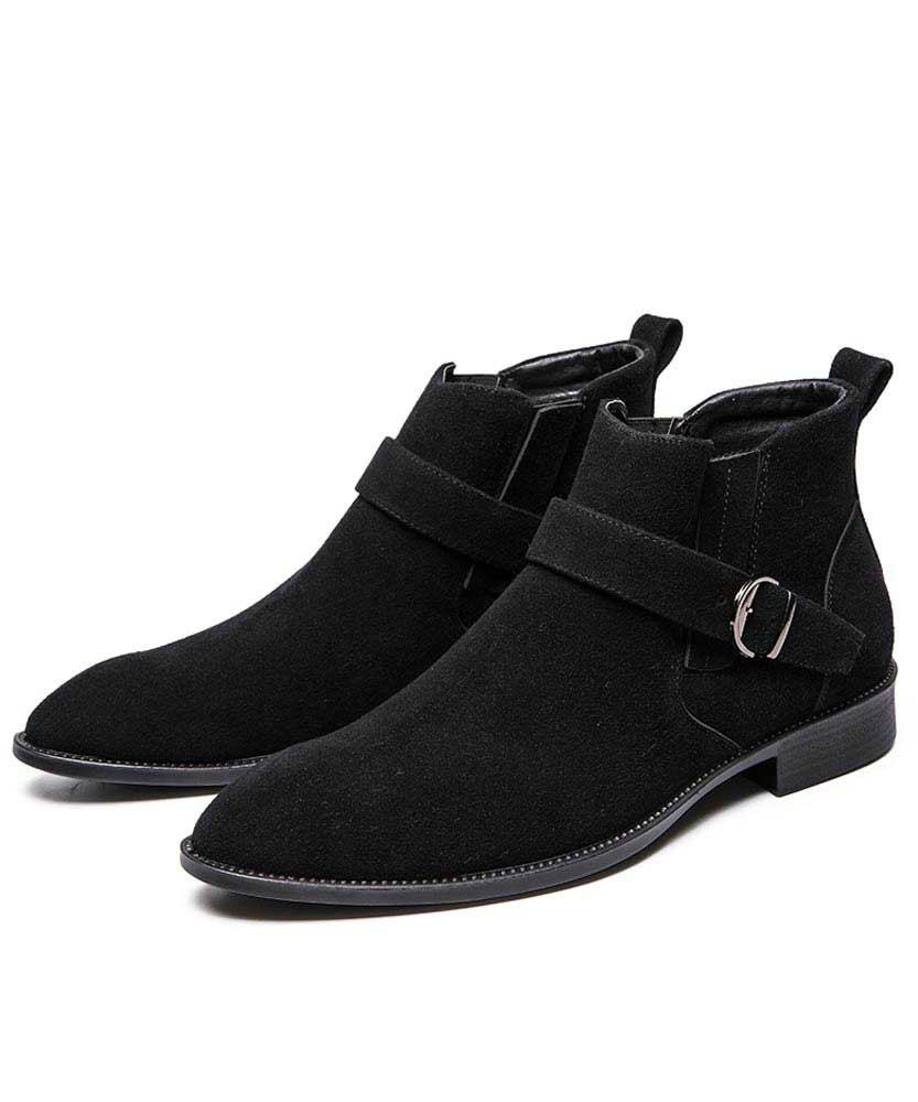 Black suede dress boots Clearance