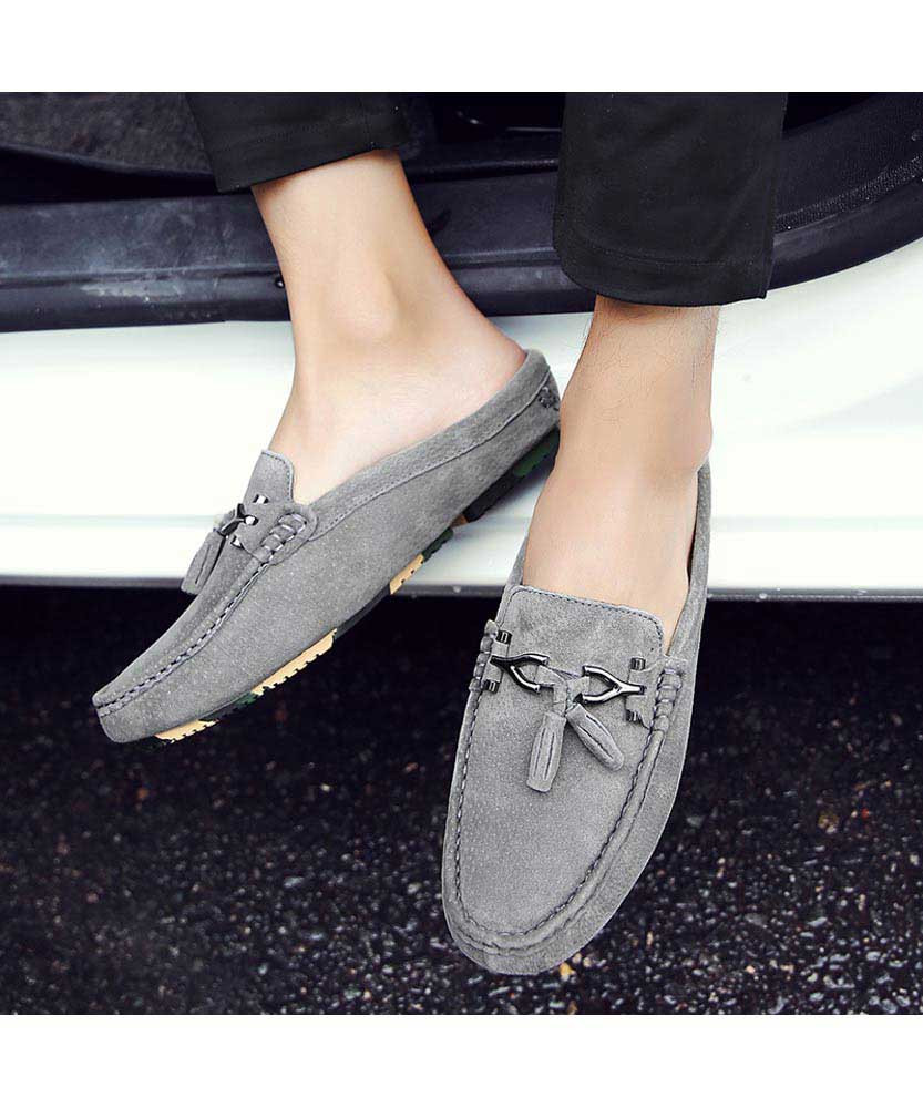 mens grey loafers with tassels