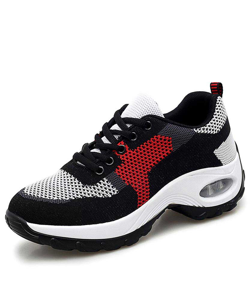 Women's black multi color double rocker bottom shoe sneaker 01