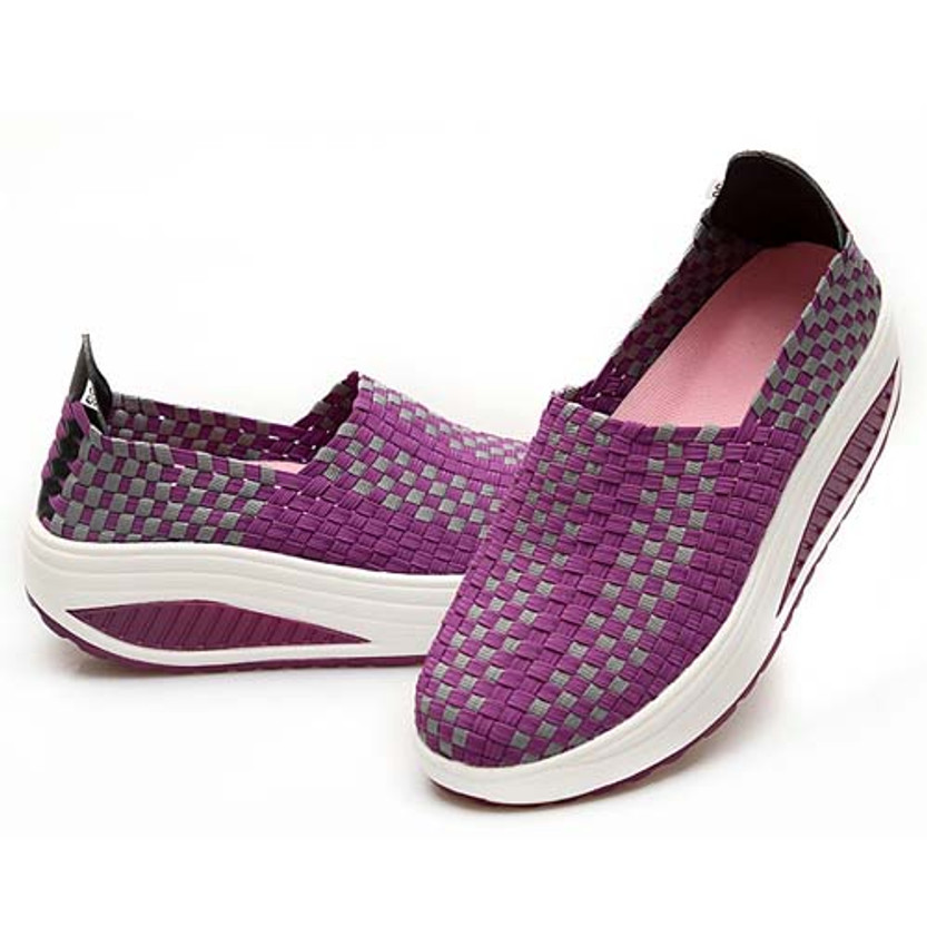 Knitting style purple casual rocker bottom shoe sneaker 01