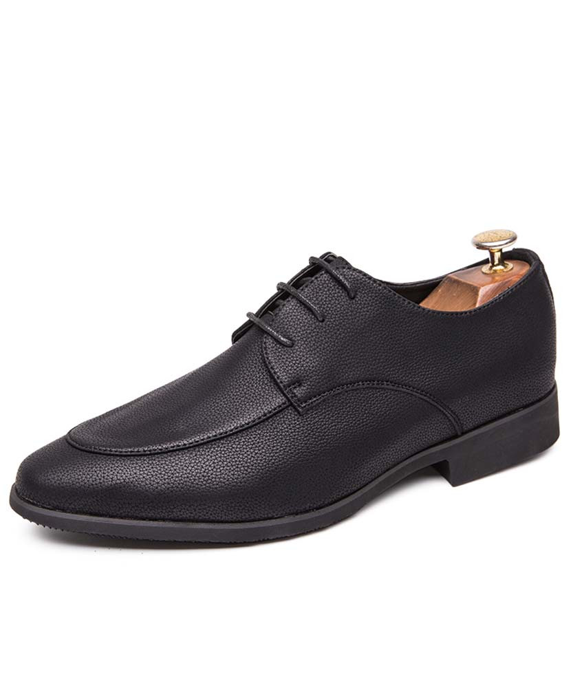 Black derby dress shoe in plain 01