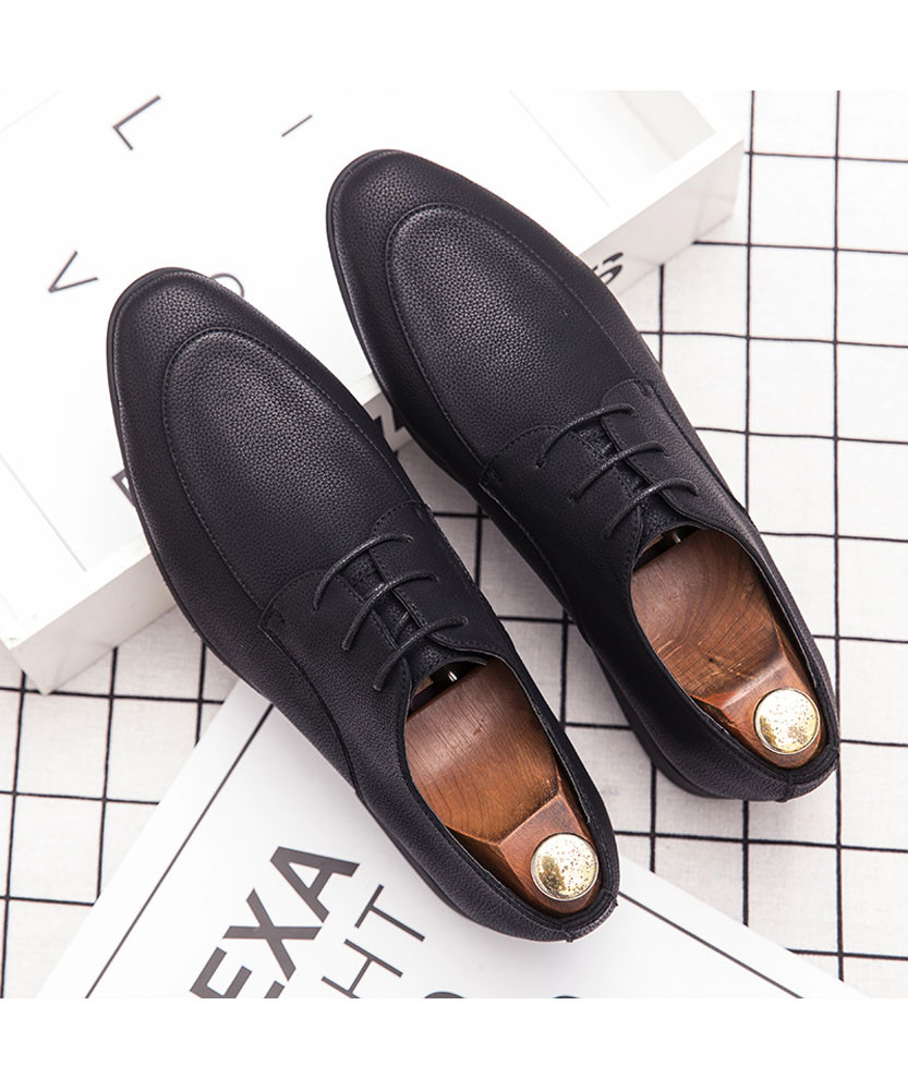 Black urban derby dress shoe in plain | Mens dress shoes online 1961MS