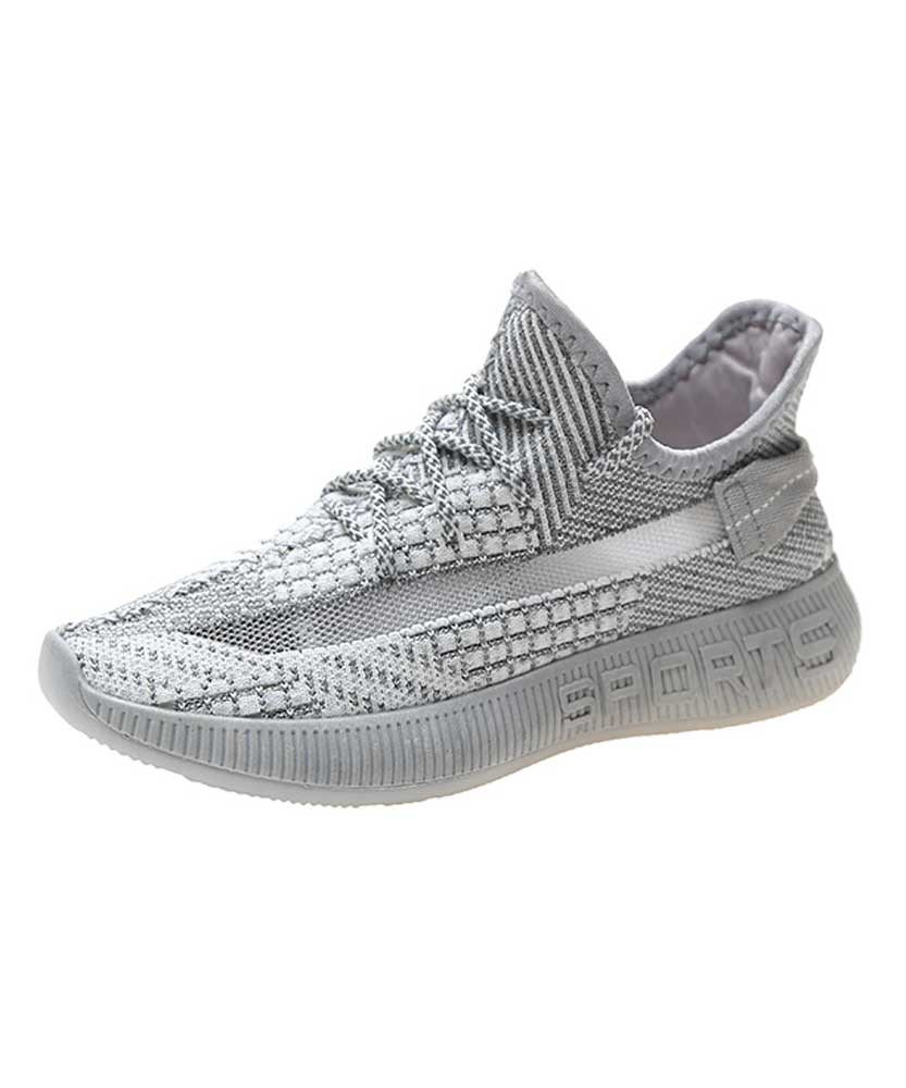 Women's grey flyknit texture pattern shoe sneaker 01