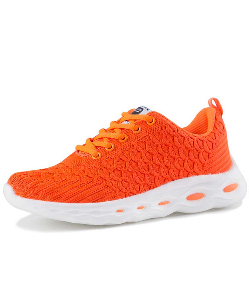Women's orange flyknit figure texture pattern shoe sneaker 01
