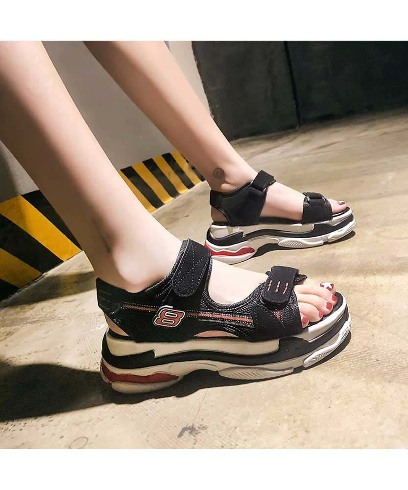 platform velcro sandals